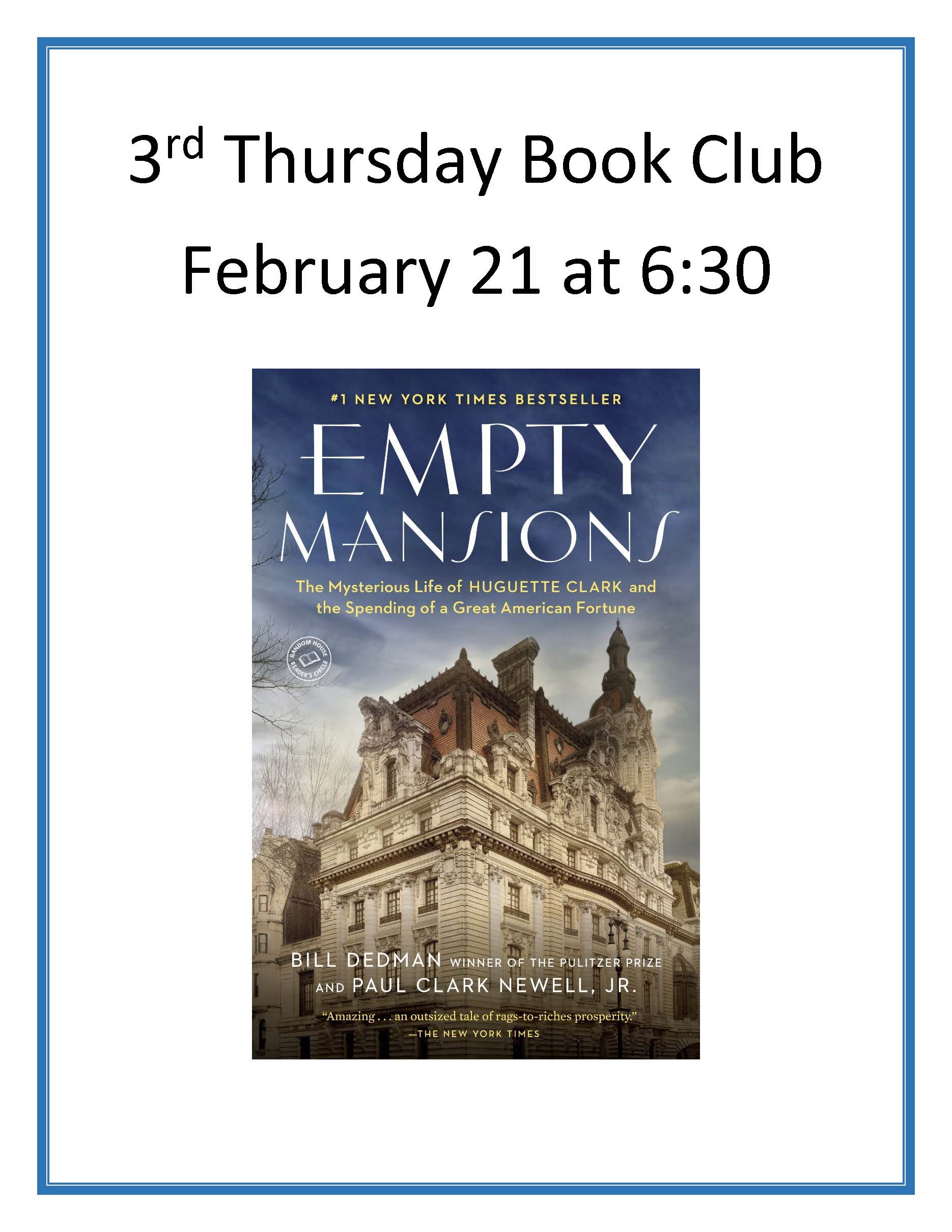 3rd Thursday Book Club january 2019.jpg