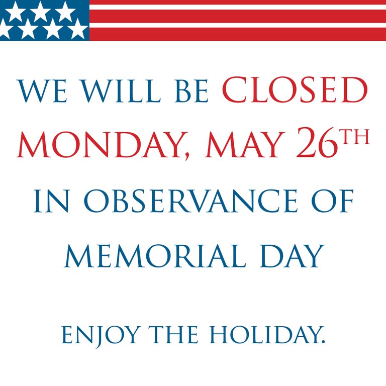 Memorial day closed